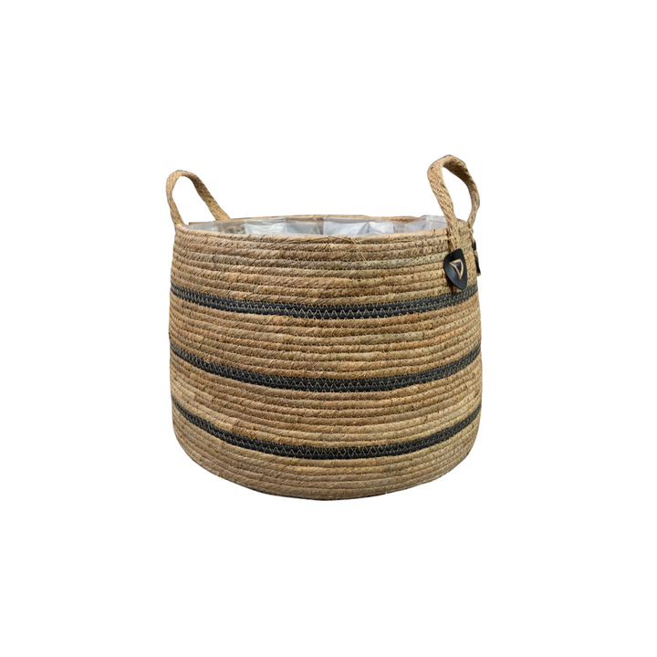 Natural Plant Basket | Handwoven Basket with Handles D43 × H30 cm